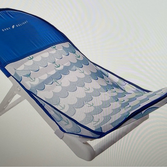 Baby Delight Cushy Nest Lite Deluxe Infant Bather Anchors Away Fabric Washable - Picture 4 of 7